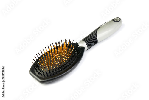 New modern hairbrush isolated on white background