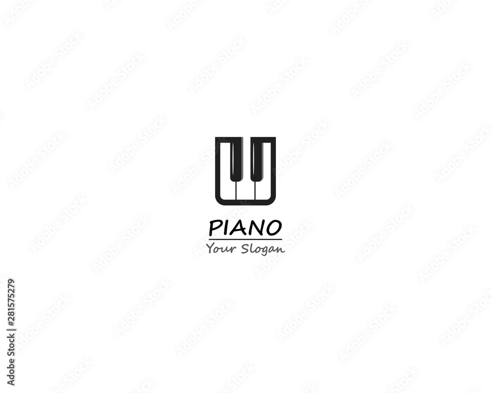 Piano grill keyboard icon template illustration design Piano grill keyboard icon template illustration design