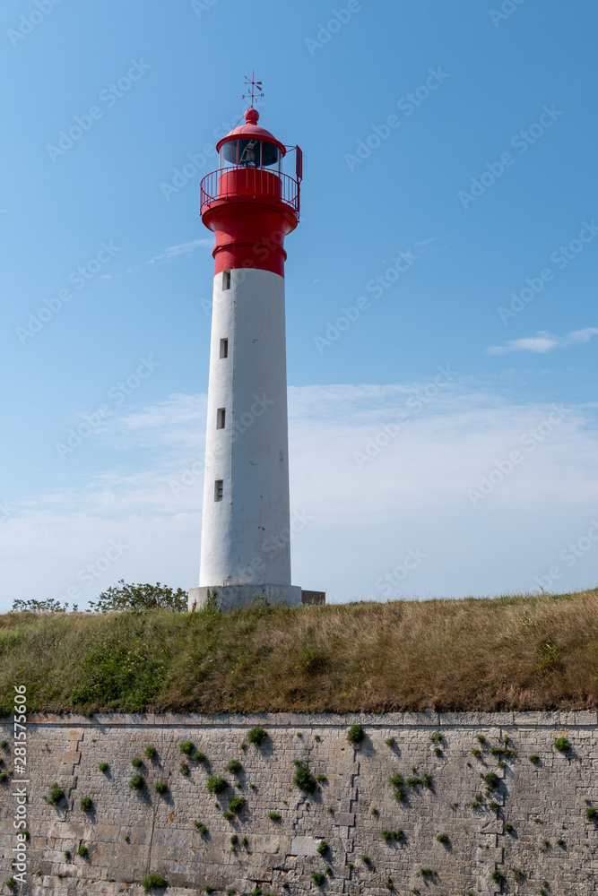 Lighthouse in Ile d Aix French Island in Charente France