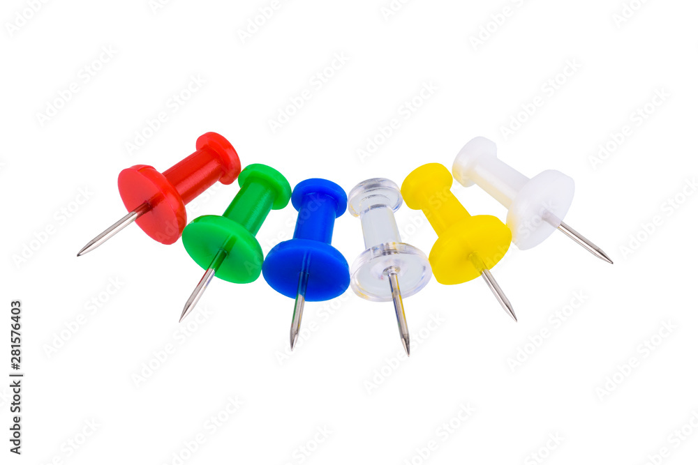 Group of push pins in different colors Group of push pins in different colors