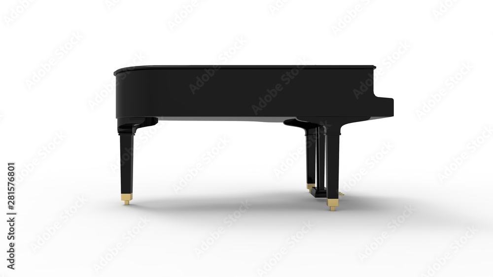 3D rendering of a grand piano isolated in white background 3D rendering of a grand piano isolated in white background