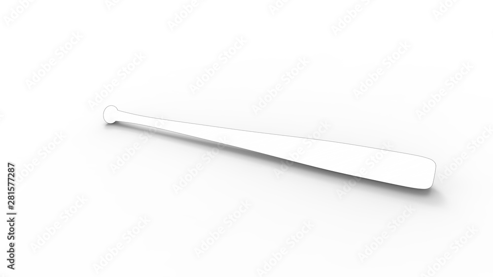 3D rendering of a baseball bat isolated in white studio background 3D rendering of a baseball bat isolated in white studio background