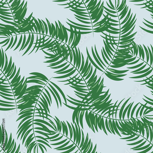 Palm seamless pattern. Leaves, herbs seamless background, green grass tropic texture, concept for the design of invitations, greeting cards and wallpapers.