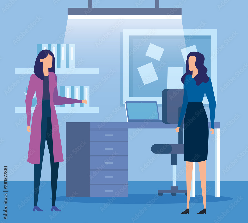 Obraz premium elegant businesswomen workers in the office