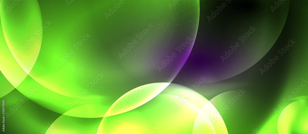 Shiny neon color light with circles abstract background Shiny neon color light with circles abstract background