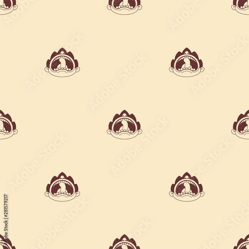 Boy crying open mouth pattern seamless. Child tantrum background  