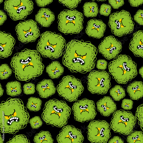 Evil microbe pattern seamless. evil virus background.