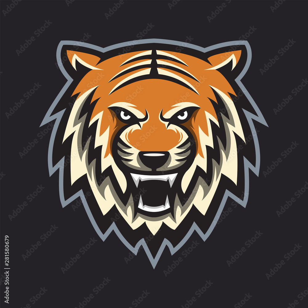 Tiger Mascot Logo Concept Vector Illustration Cartoon. Suitable For  Wallpaper, Banner, Background, Card, Book Illustration, Logo, T-Shirt  Design, Sticker, Cover, etc Stock Vector | Adobe Stock