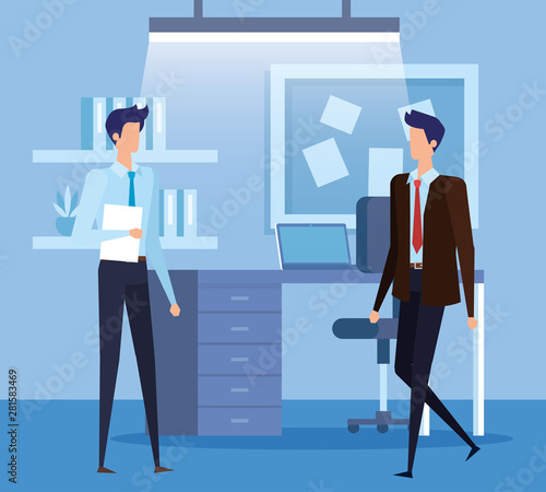 elegant businessmen workers in the office