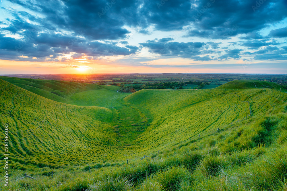 Sunset at Dragon Hill in Oxfordshire