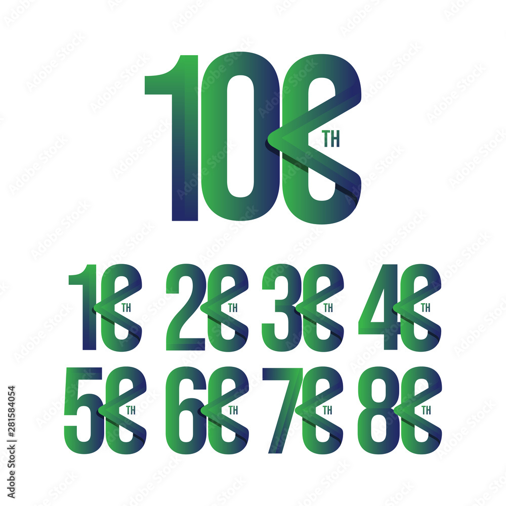 100 Th Anniversary Set Celebration Vector Template Design Illustration 100 Th Anniversary Set Celebration Vector Template Design Illustration