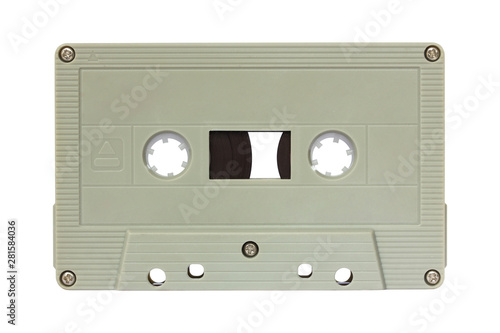 Tableau sur toile Green cassette tape isolated on white with clipping path