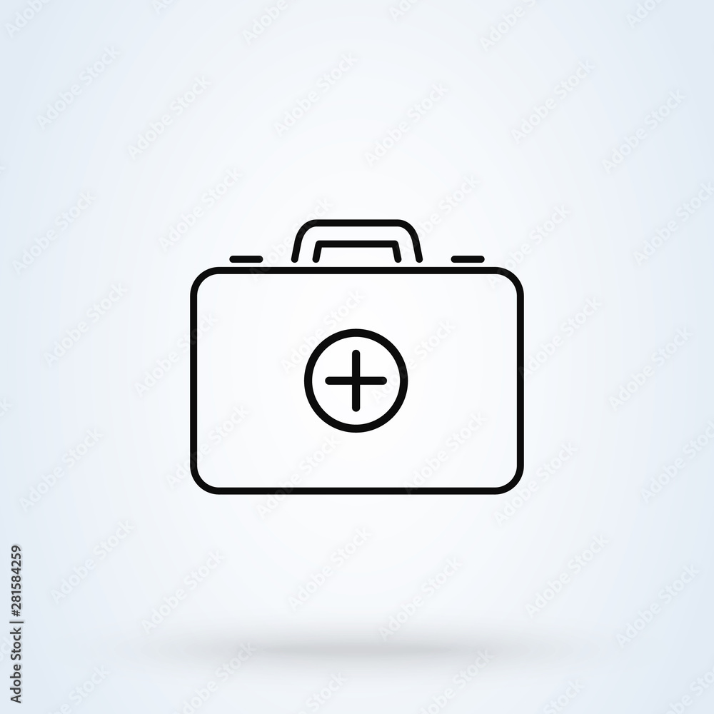 Medical First Aid Kit. line art Simple modern icon design illustration. Medical First Aid Kit. line art Simple modern icon design illustration.
