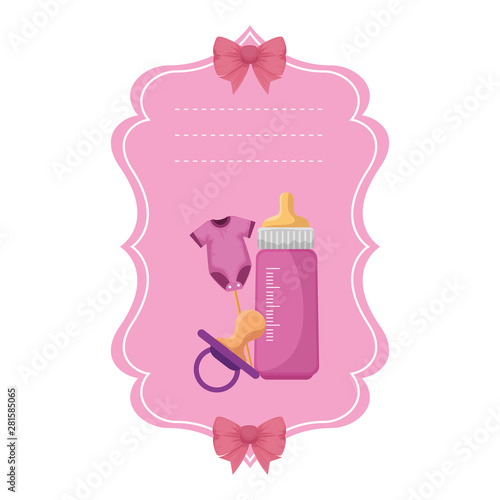 baby shower card with set icons