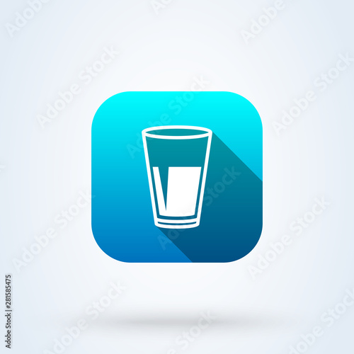 water glass Simple modern icon design illustration.