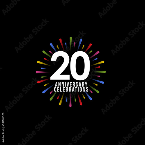 20 Years Anniversary Celebration Vector Template Design Illustration