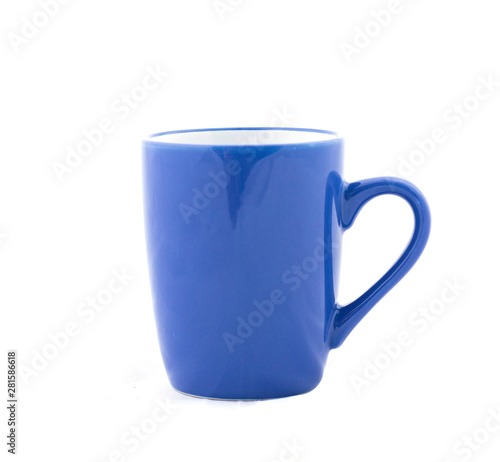 blue cup isolated on white background