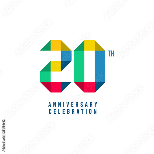 20 Th Anniversary Celebration Vector Template Design Illustration