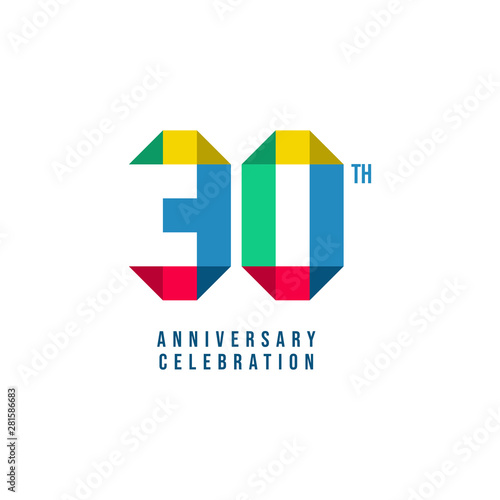 30 Th Anniversary Celebration Vector Template Design Illustration