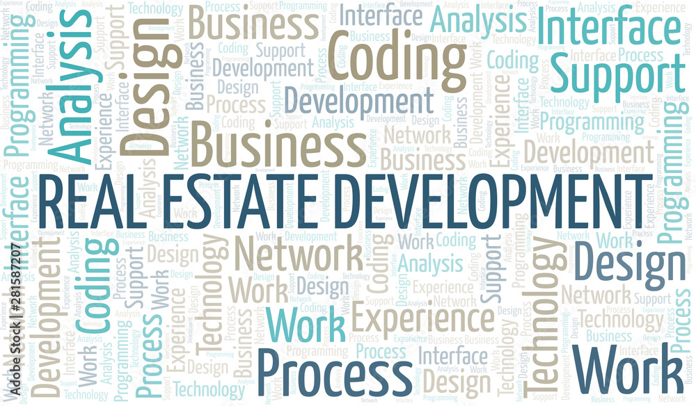 Real Estate Development word cloud. Wordcloud made with text only.