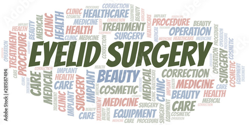 Eyelid Surgery word cloud vector made with text only.