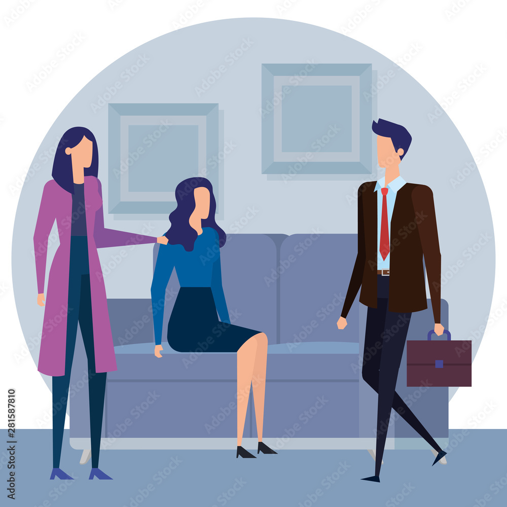 Fototapeta premium elegant business people workers in the livingroom