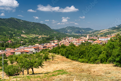 Panoramic view of Varzi, Pavia, Italy