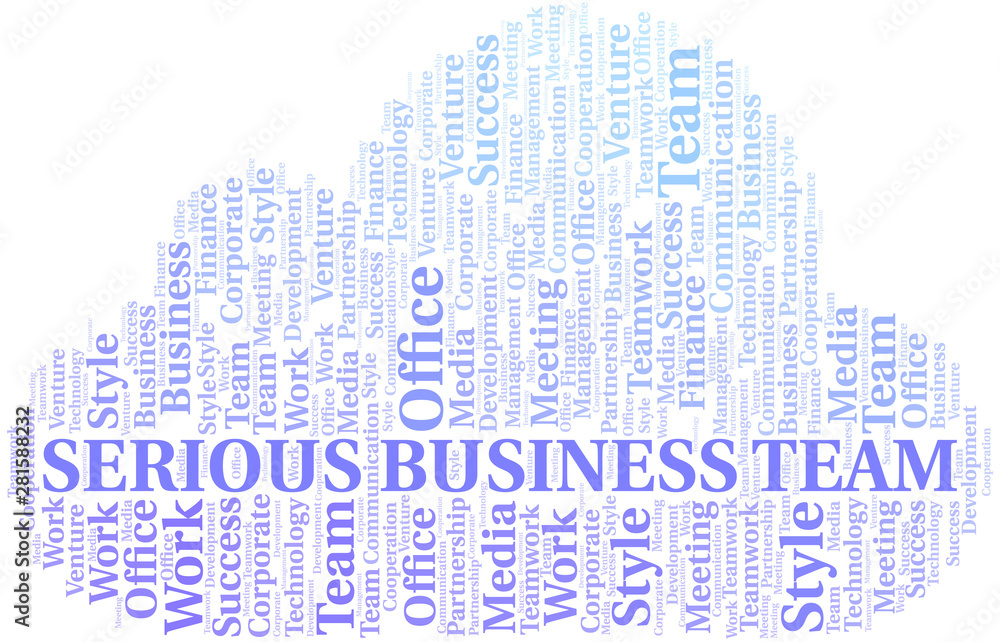 Fototapeta premium Serious Business Team word cloud. Collage made with text only.