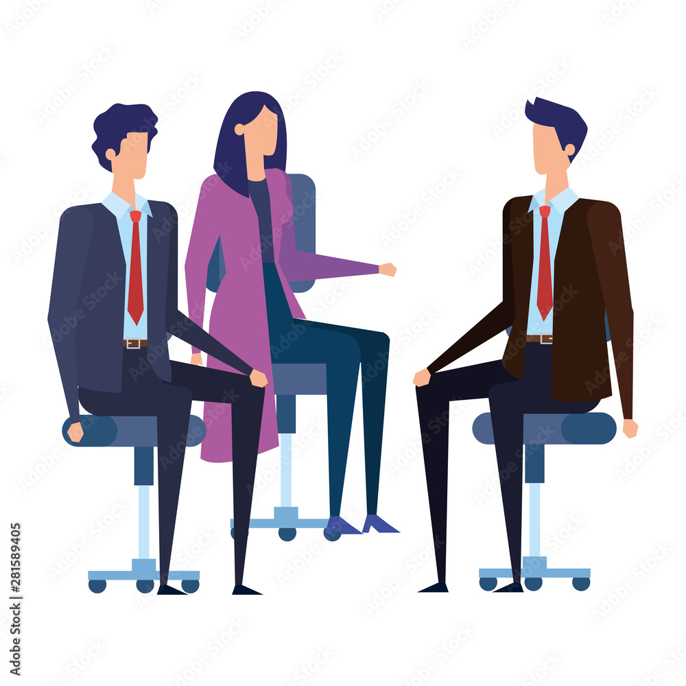 Fototapeta premium elegant business people workers in office chairs