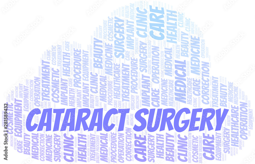 Obraz premium Cataract Surgery word cloud vector made with text only.