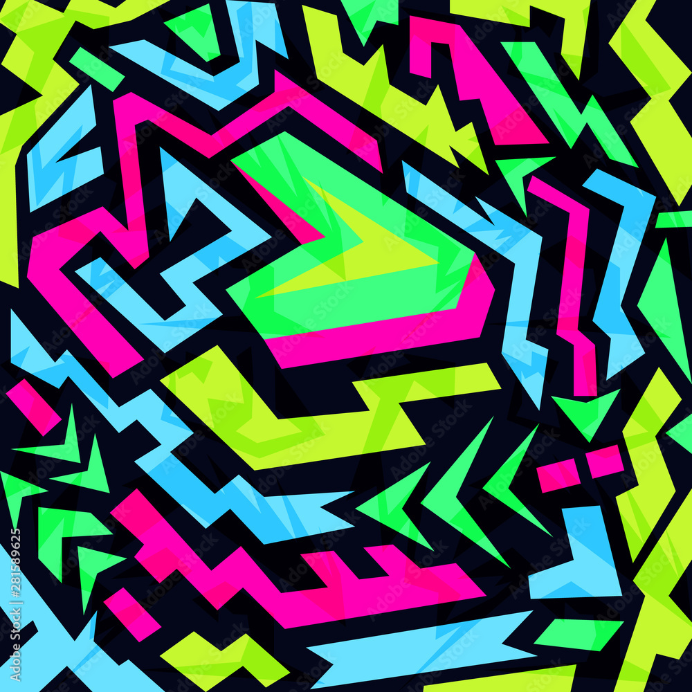 Fototapeta abstrakcyjny wzór koloru w stylu graffiti. Wysokiej jakości ilustracja wektorowa dla twojego projektu