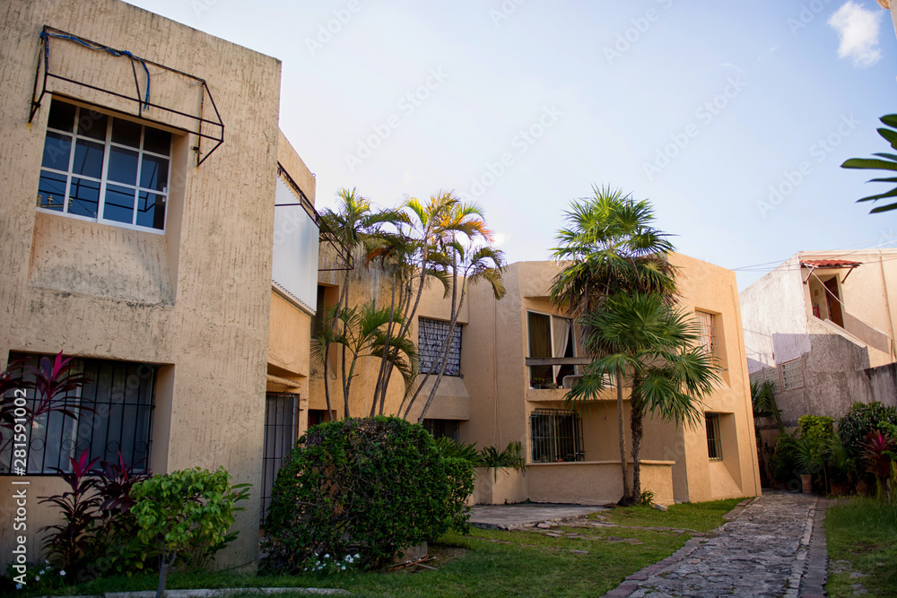 The usual modern residential buildings in Mexico.