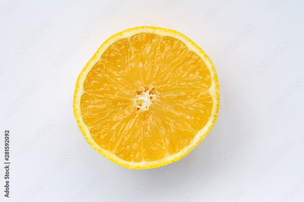 slice of fresh lemon isolated on white background top view slice of fresh lemon isolated on white background top view