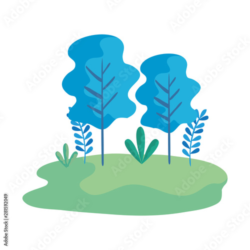 camp field landscape scene icon