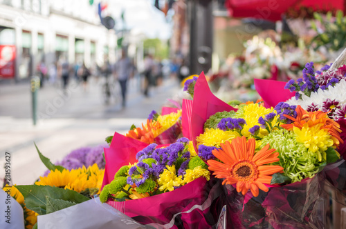 Canvas Print Market Flowers on Dublin Streets.