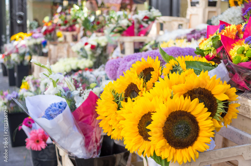 Photography Market Flowers on Dublin Streets.