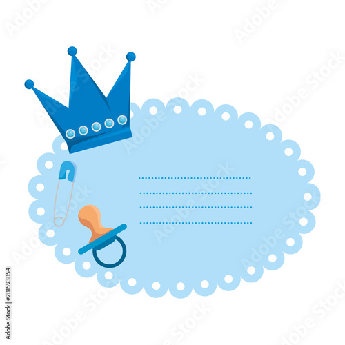 baby shower card with crown