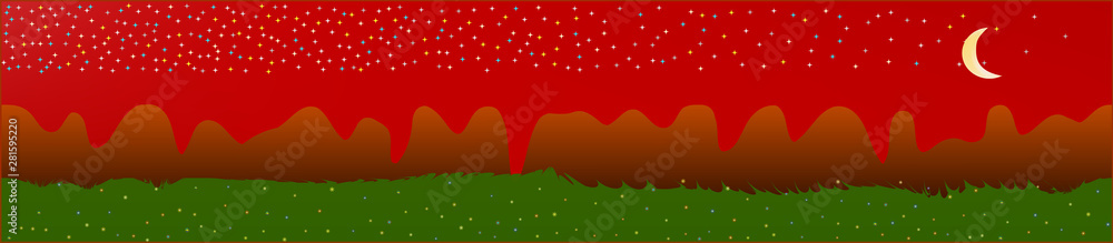 Red sky, and mountains landscape. Red sky, and mountains landscape.