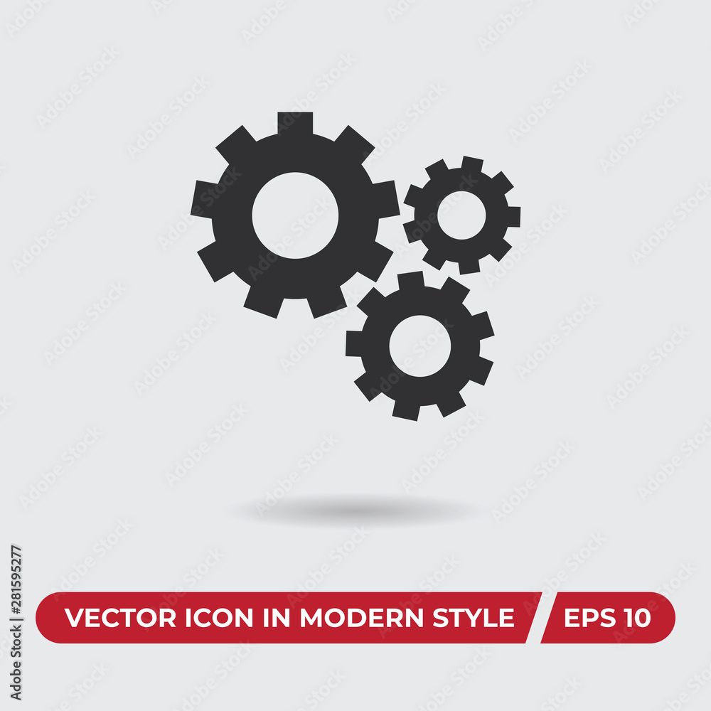 Mechanical gears vector icon in modern style for web site and mobile app Mechanical gears vector icon in modern style for web site and mobile app