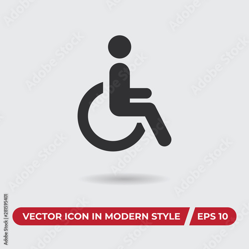 Disabled vector icon in modern style for web site and mobile app