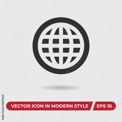 World wide web vector icon in modern style for web site and mobile app
