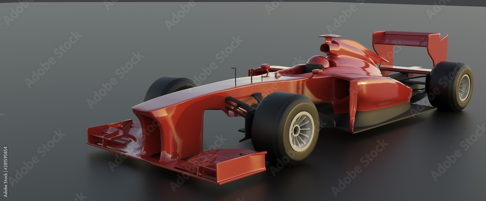 formula 1 ,red car,3d render.