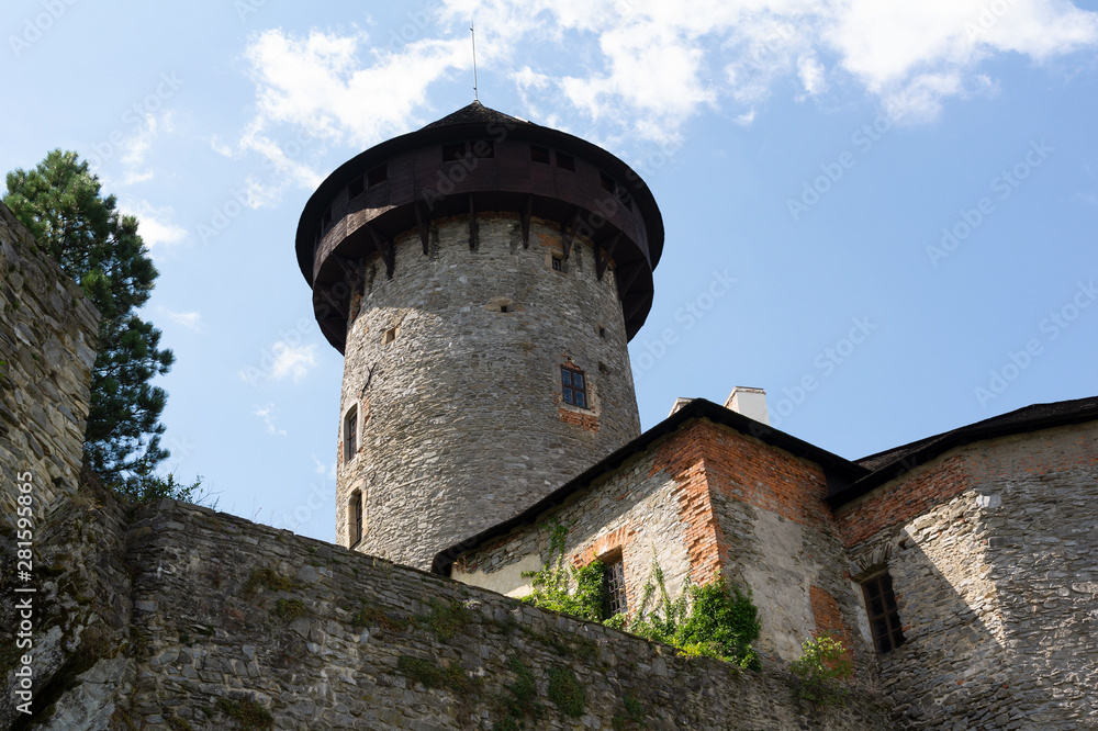 Sovinec, Czech Republic / Czechia - tower - detail of historical castle from medieval age
