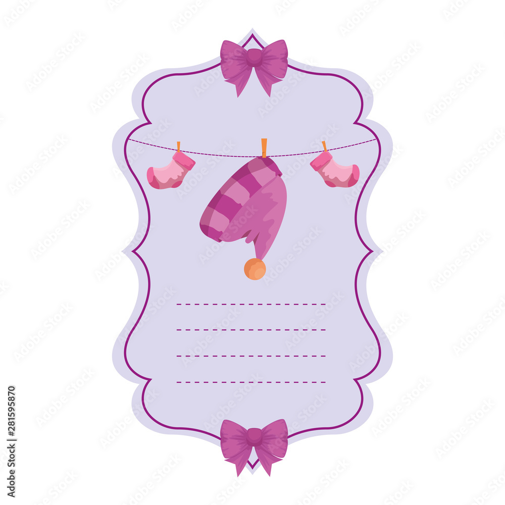 baby shower card with sleeping hat
