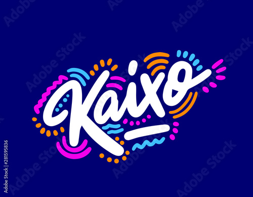Kaixo! Lettering for T-shirt, notebook and postcard. Vector illustration, simple design. hello in basque photo