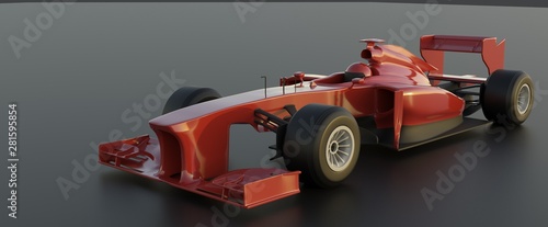 formula 1 ,red car,3d render. © Optinik