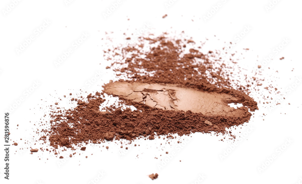 Face powder makeup isolated on white background, side view Face powder makeup isolated on white background, side view