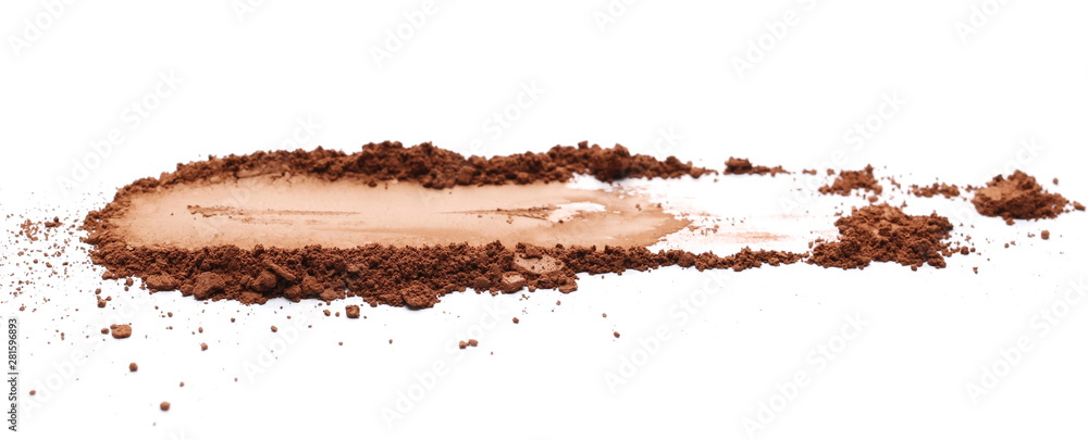 Face powder makeup isolated on white background, side view Face powder makeup isolated on white background, side view
