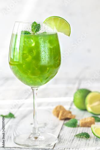 Glass of green mojito