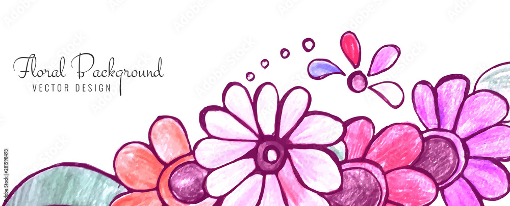 Naklejka premium Abstract colorful decorative floral banner design